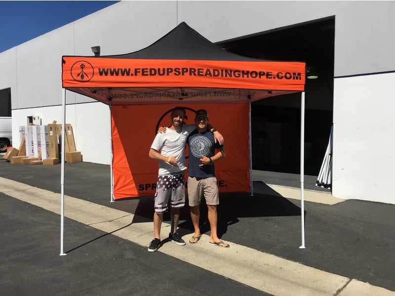 Custom printed canopy - fedup spreading hope