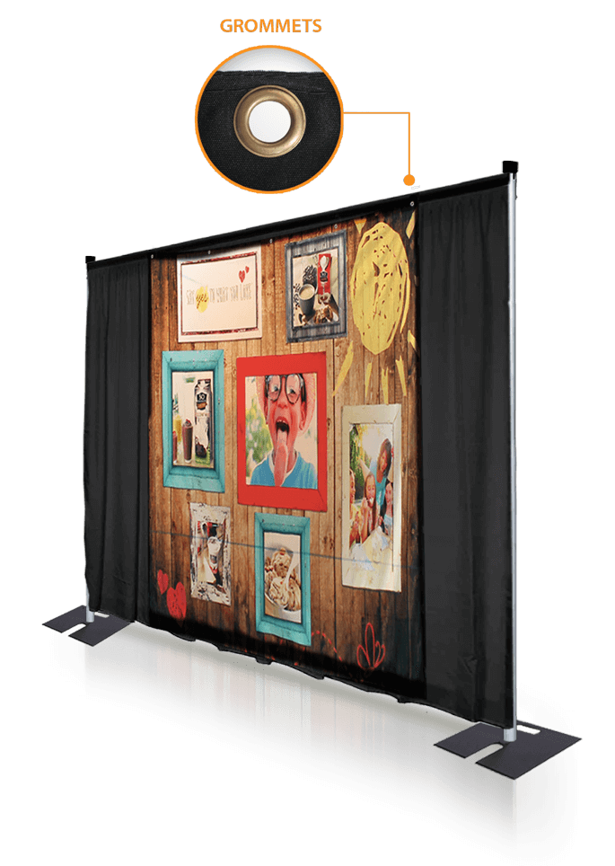 tradeshow drapes with grommets
