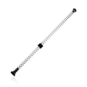 Close-up of the V4 (Lite or Steel) canopy frame featuring a metallic finish with a sleek black clasp. The reflective surface and alternating light and dark tones showcase its intricate design. Positioned against a black background, the shiny, modern aesthetics are emphasized.