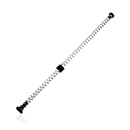 Close-up of the V4 (Lite or Steel) canopy frame featuring a metallic finish with a sleek black clasp. The reflective surface and alternating light and dark tones showcase its intricate design. Positioned against a black background, the shiny, modern aesthetics are emphasized.