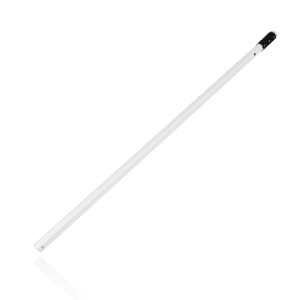 A long, white V4 Steel Canopy Frame Upper Leg, shaped like an L with a black tip on one end, set against a transparent background.
