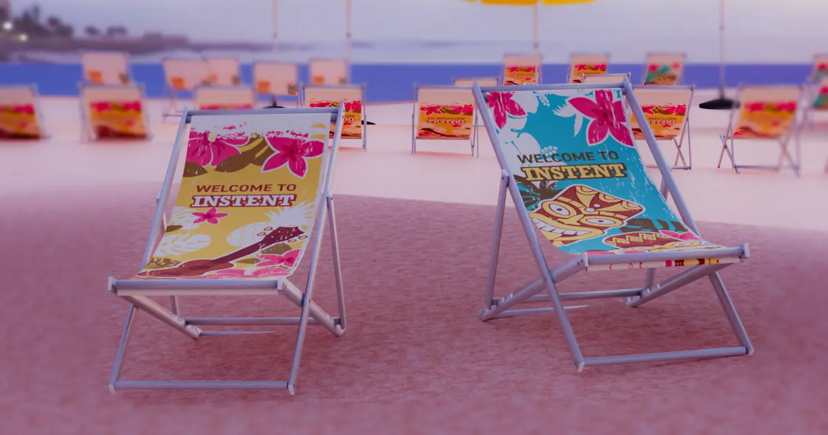 Sling chairs on the beach