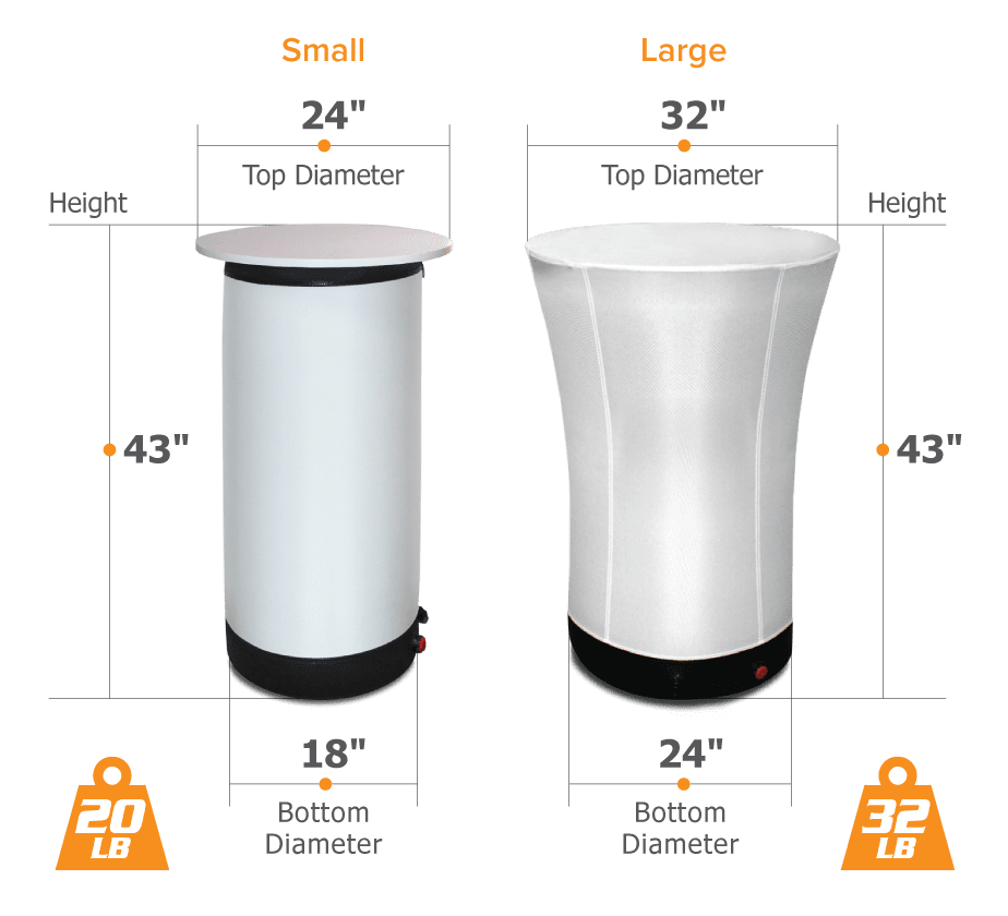 inflatable counters dimension